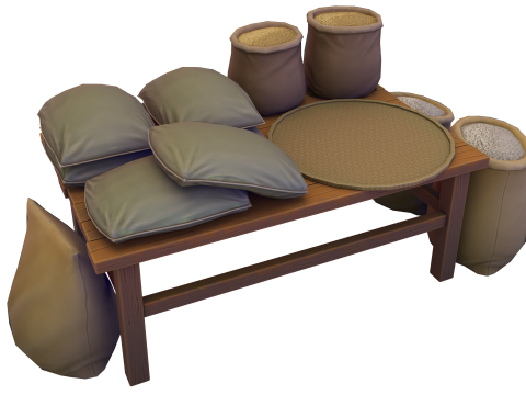Ancient Chinese Grain 3D Model