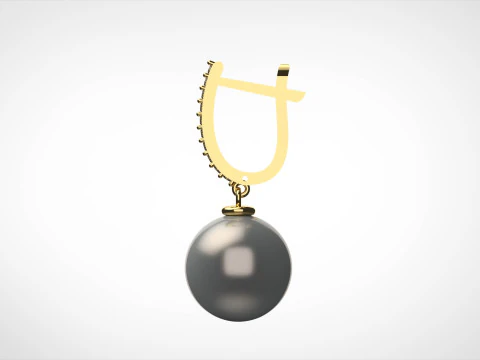 Jewelry pearl earring pe0005 STL 3D print model 3D Print Model