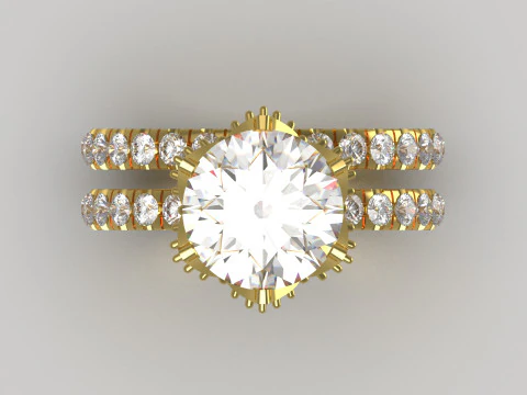 Wedding bridal solitaire ring stl wr0004 3D Print Model