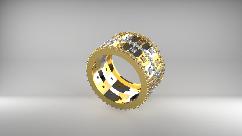 Cincin perhiasan emas 3D STL yang dapat dicetak rr0010 Model Cetak 3D .c4d .max .obj .3ds .fbx .stl .blend 