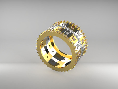 Anello stampabile per gioielli in oro STL 3D rr0010 Modello di stampa 3D