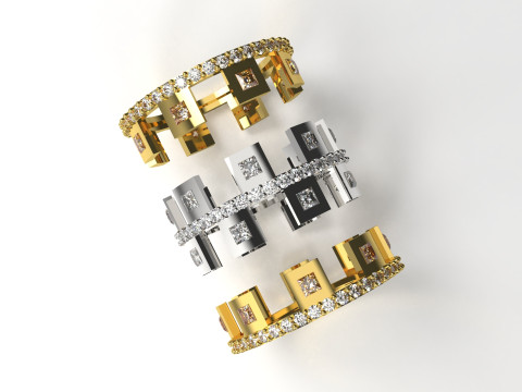 Cincin perhiasan emas 3D STL yang dapat dicetak rr0010 Model Cetak 3D