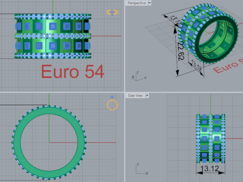 Cincin perhiasan emas 3D STL yang dapat dicetak rr0010 Model Cetak 3D