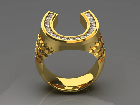 Подкова мужские ювелирные изделия золотое stl 3d кольцо mr0026 3D Принт Модель