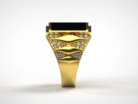 Black gemstone luxury men ring mr0014 3D Print Model
