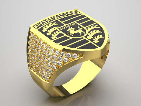 Porsche man jewelry ring mr0183 3D print model 3D Print Model