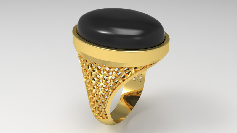 Bague en pierres précieuses ovales stl 3d pour hommes, mr0015 Modèles 3D en vedette .c4d .max .obj .3ds .fbx .stl .blend 