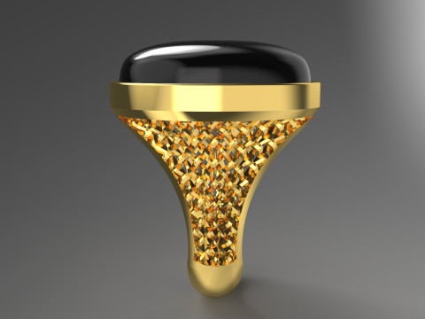 Bague en pierres précieuses ovales stl 3d pour hommes, mr0015 Modèles 3D en vedette