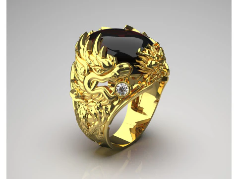 Ювелирное кольцо Дракон jr00107 3D модель для печати 3D Принт Модель