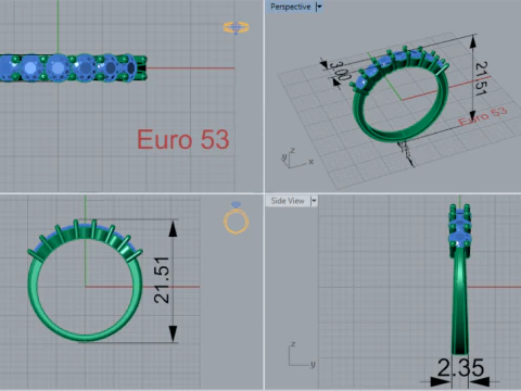 Wedding bridal stl 3d ring model jr00030 3D print model 3D Print Model