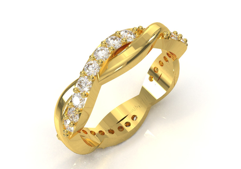 钻石密镶扭曲永恒戒指 stl 3dm 3d 戒指模型 rr0056 3D 打印模型 3D 打印模型 .c4d .max .obj .3ds .fbx .stl .blend