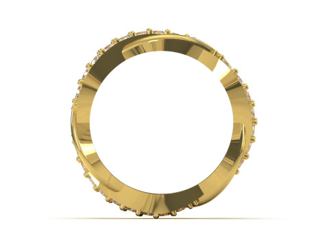 钻石密镶扭曲永恒戒指 stl 3dm 3d 戒指模型 rr0056 3D 打印模型 3D 打印模型