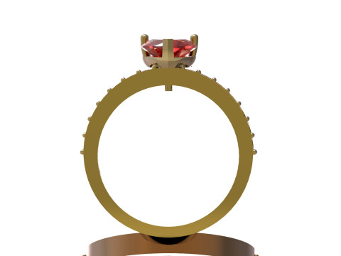 Solitär im Herzschliff mit diamantbesetzten Schultern sr0110 3D-Druckmodell 3D Druckmodell