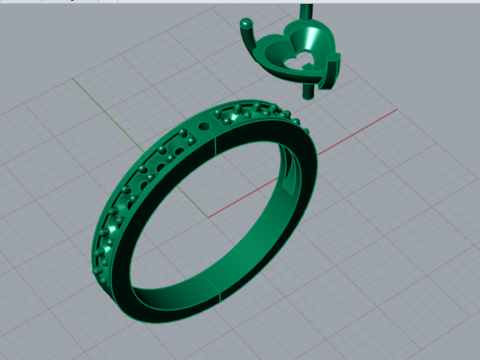 Solitär im Herzschliff mit diamantbesetzten Schultern sr0110 3D-Druckmodell 3D Druckmodell