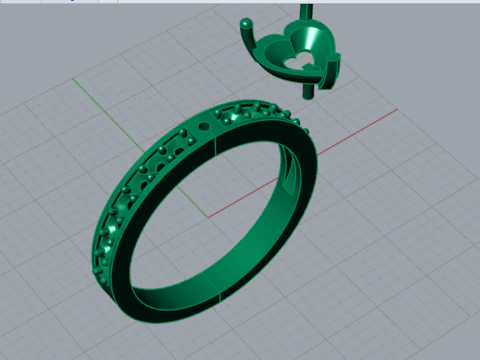 Heart Cut Solitaire with Diamond Set Shoulders sr0110 3D print model 3D Print Model