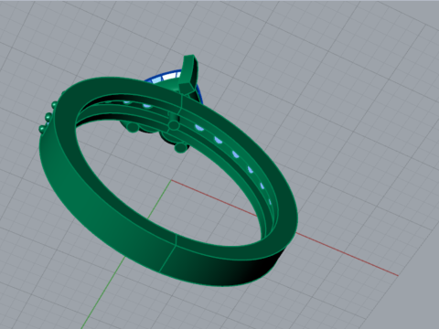 Solitär im Herzschliff mit diamantbesetzten Schultern sr0110 3D-Druckmodell 3D Druckmodell