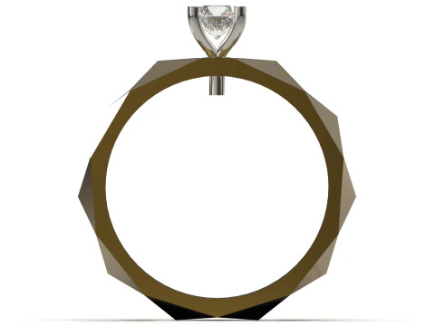 Wedding bridal solitaire STL 3DM 3D ring model sr0106 3D print model 3D Print Model