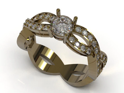 Wedding bridal solitaire STL 3DM 3D ring model sr0106 3D print model 3D Print Model