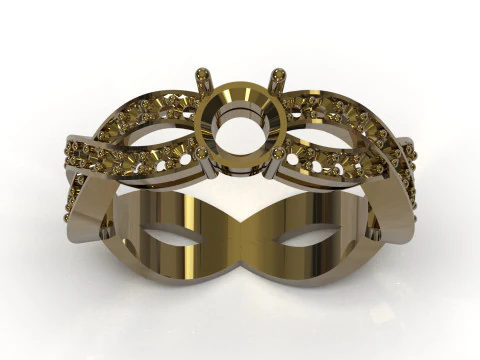 Wedding bridal solitaire STL 3DM 3D ring model sr0106 3D print model 3D Print Model