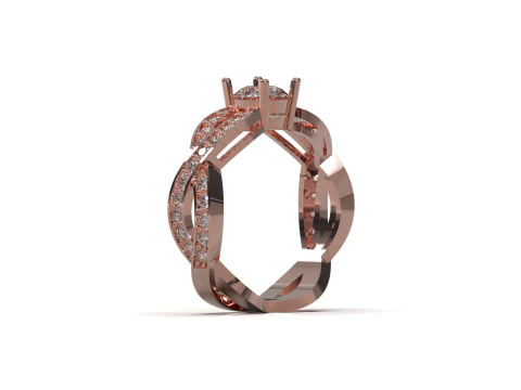Wedding bridal solitaire STL 3DM 3D ring model sr0106 3D print model 3D Print Model