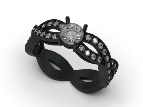 婚礼新娘单石 STL 3DM 3D 戒指模型 sr0106 3D 打印模型 3D 打印模型