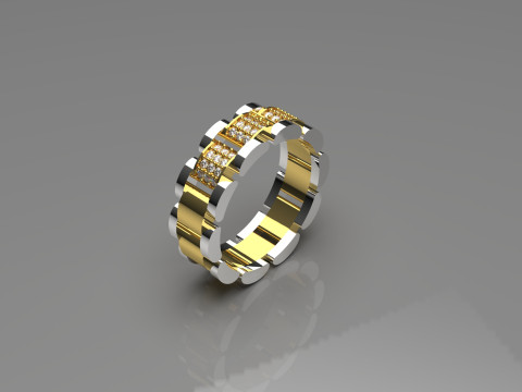Cincin Emas Perhiasan 3D Pria STL Model Mr0037 Model Cetak 3D