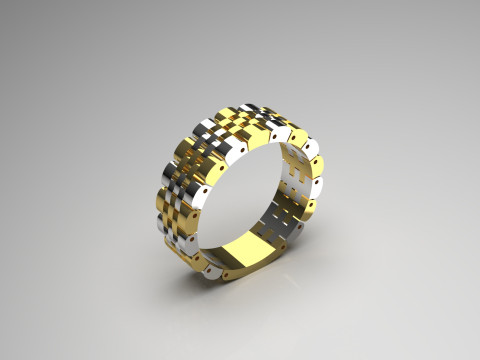 Model Cincin 3D STL Emas Pria Mr0038 Model Cetak 3D
