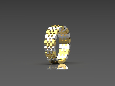 Model Cincin 3D STL Emas Pria Mr0038 Model Cetak 3D