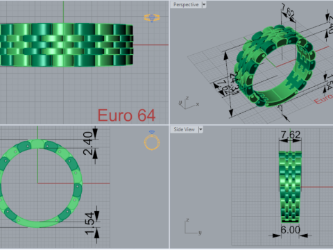 Model Cincin 3D STL Emas Pria Mr0038 Model Cetak 3D