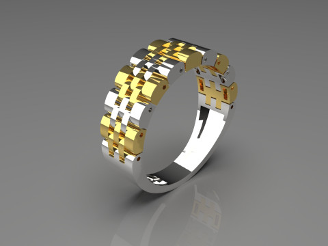 Model Cincin 3D STL Emas Pria Mr0040 Model Cetak 3D