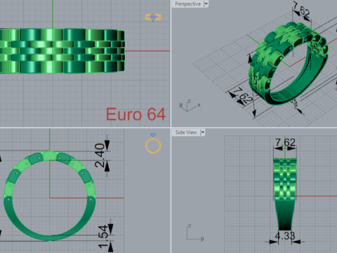 男士黄金STL 3D戒指型号mr0040 3D 打印模型