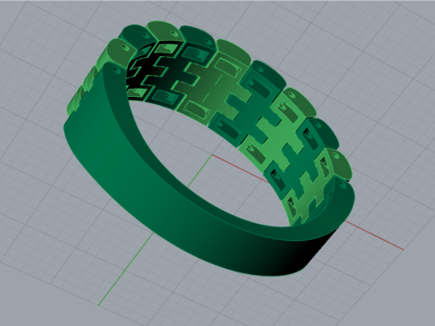 男士黄金STL 3D戒指型号mr0040 3D 打印模型