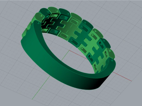 Men gold STL 3D ring model mr0040 3D Print Model