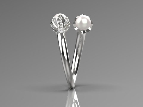 珍珠首饰STL 3D金戒指模型pr0020 3D打印模型 3D 打印模型