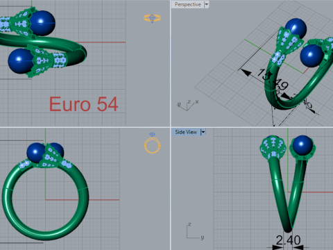 珍珠首饰STL 3D金戒指模型pr0020 3D打印模型 3D 打印模型