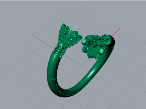 珍珠首饰STL 3D金戒指模型pr0020 3D打印模型 3D 打印模型