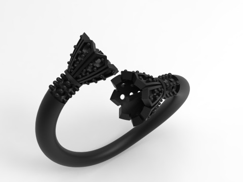 珍珠首饰STL 3D金戒指模型pr0020 3D打印模型 3D 打印模型