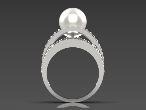 Das Floating Pearl Statement STL 3D-Ringmodell pr0030 3D-Druckmodell 3D Druckmodell