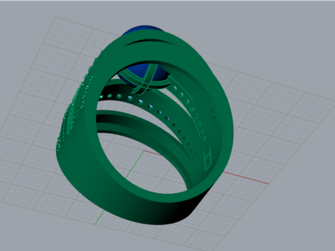 Das Floating Pearl Statement STL 3D-Ringmodell pr0030 3D-Druckmodell 3D Druckmodell