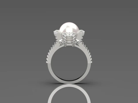 3d модель кольца Корона морской жемчужины stl pr0023 3D модель для печати 3D Принт Модель