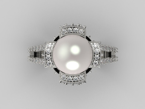 Denizin Tacı inci stl 3d yüzük modeli pr0023 3D baskı modeli 3D Baskı Modeli