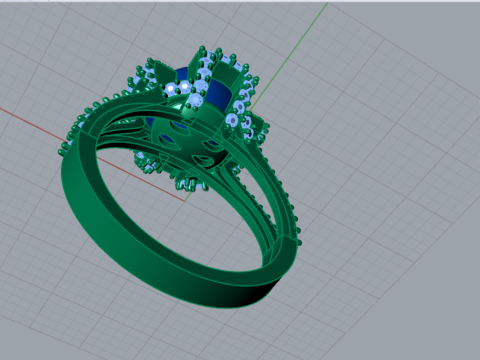Denizin Tacı inci stl 3d yüzük modeli pr0023 3D baskı modeli 3D Baskı Modeli