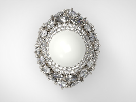 The Sapphire and Diamond Dome stl 3d Ring modelo pr0005 Modelo de impressão 3D Modelo de Impressão 3D