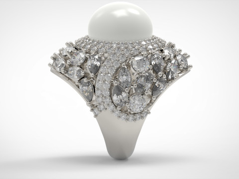 The Sapphire and Diamond Dome stl 3d Ring modelo pr0005 Modelo de impressão 3D Modelo de Impressão 3D
