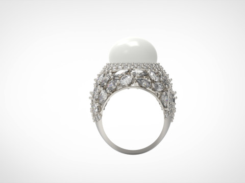 The Sapphire and Diamond Dome stl 3d Ring modelo pr0005 Modelo de impressão 3D Modelo de Impressão 3D