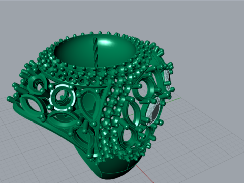 The Sapphire and Diamond Dome stl 3d Ring modelo pr0005 Modelo de impressão 3D Modelo de Impressão 3D