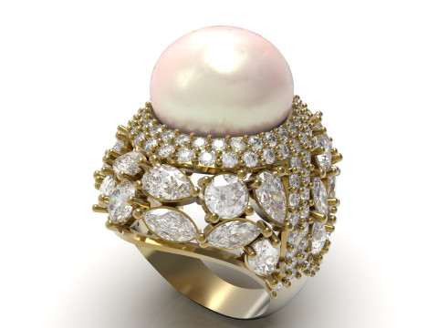 The Sapphire and Diamond Dome stl 3d Ring modelo pr0005 Modelo de impressão 3D Modelo de Impressão 3D