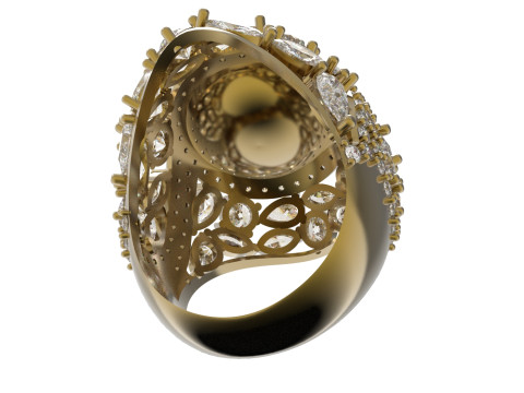 The Sapphire and Diamond Dome stl 3d Ring modelo pr0005 Modelo de impressão 3D Modelo de Impressão 3D