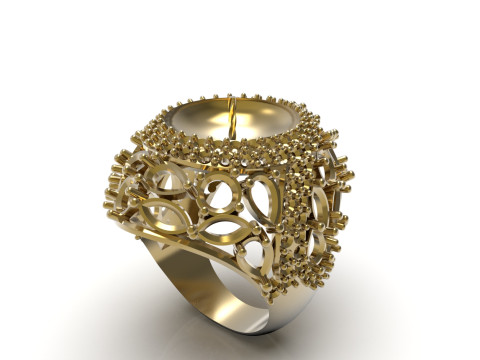 The Sapphire and Diamond Dome stl 3d Ring modelo pr0005 Modelo de impressão 3D Modelo de Impressão 3D