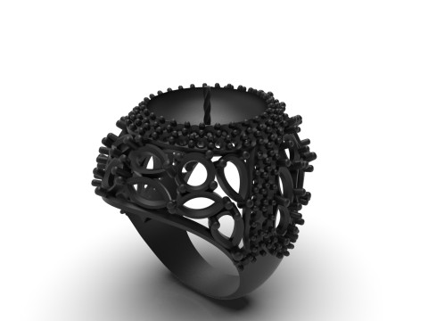 The Sapphire and Diamond Dome stl 3d Ring modelo pr0005 Modelo de impressão 3D Modelo de Impressão 3D